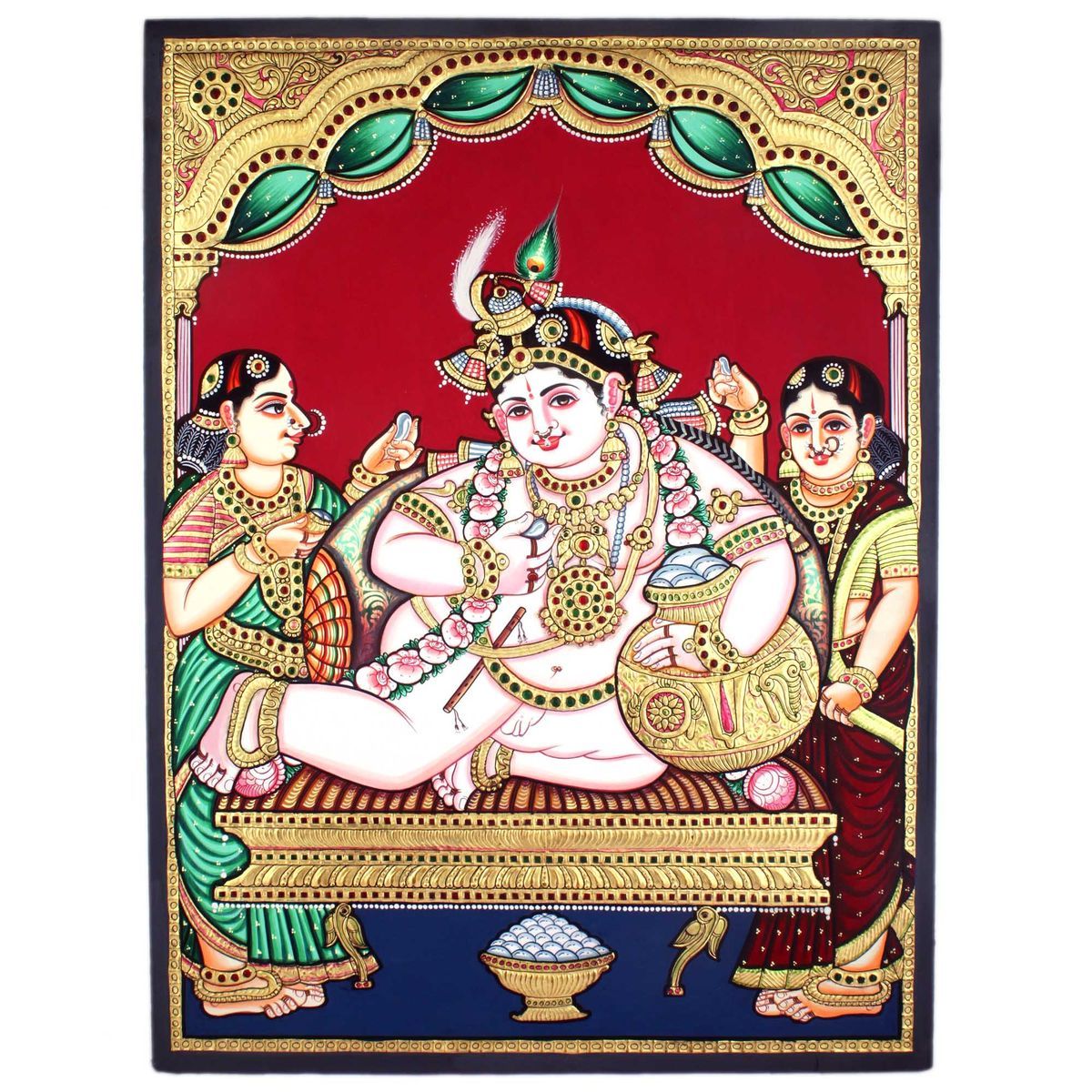 TANJORE PAINTING BUTTER KRISHNA