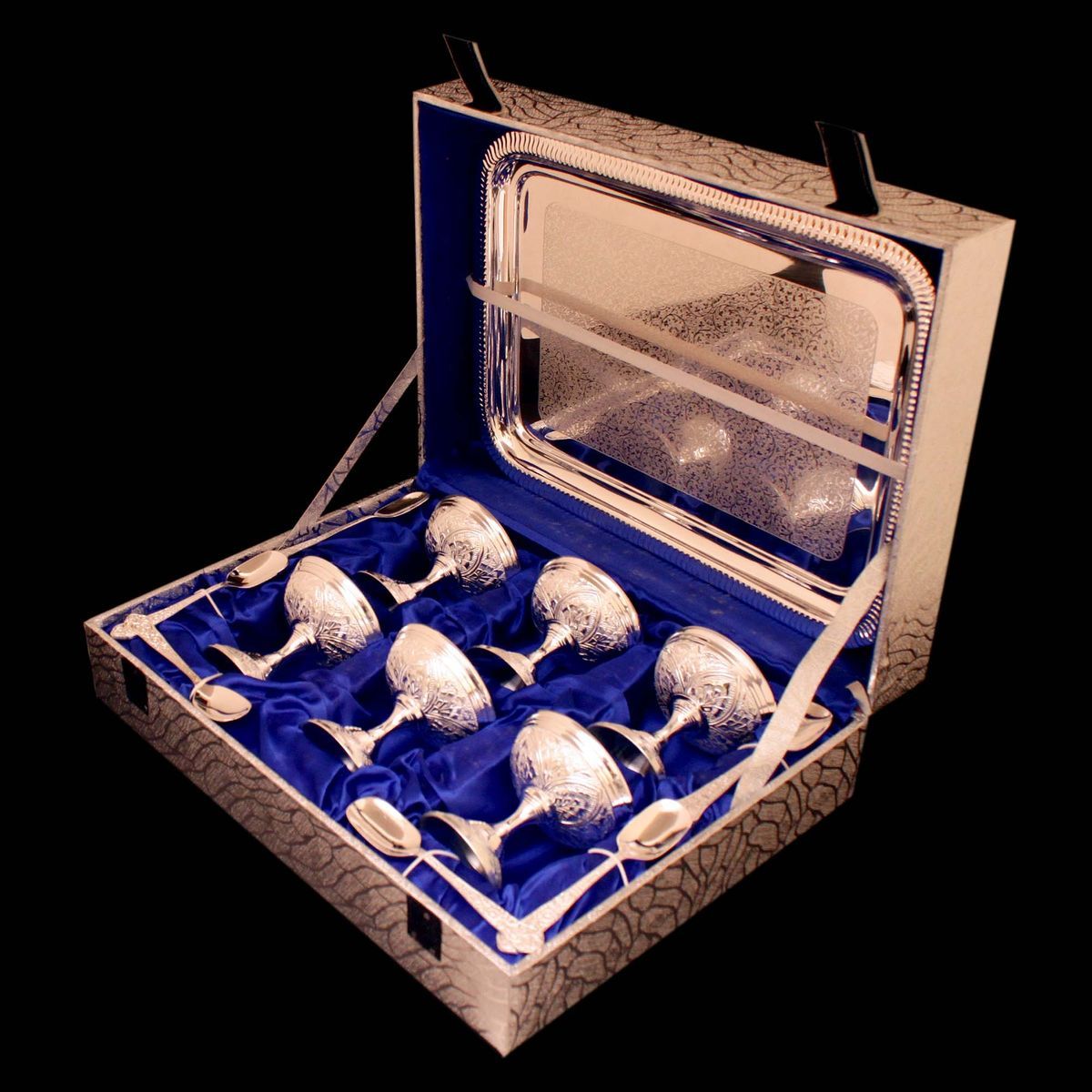 ICE CREAM CUP,6 CUP,6SPOON WITH 1 TRAY W/M