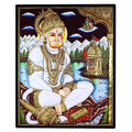 TANJORE PAINTING HANUMAN SITTING EMB