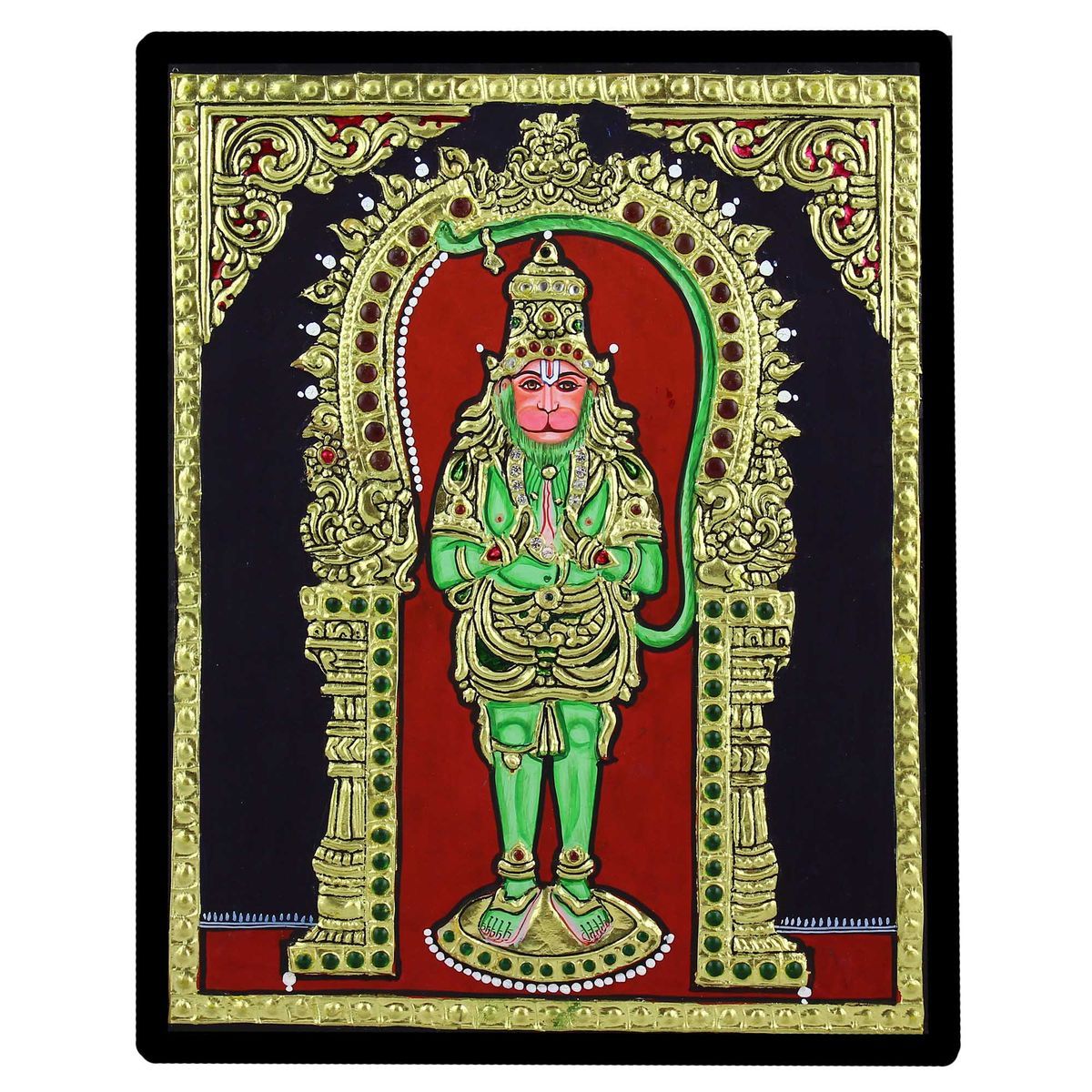 TANJORE PAINTING STANDING HANUMAN