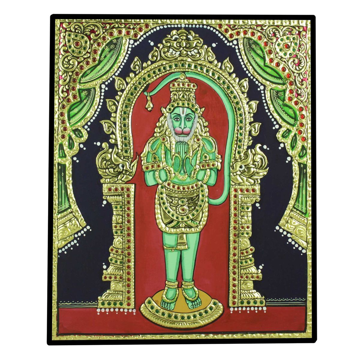TANJORE PAINTING STANDING HANUMAN