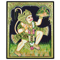 TANJORE PAINTING STANDING HANUMAN WITH SANJEEVINI