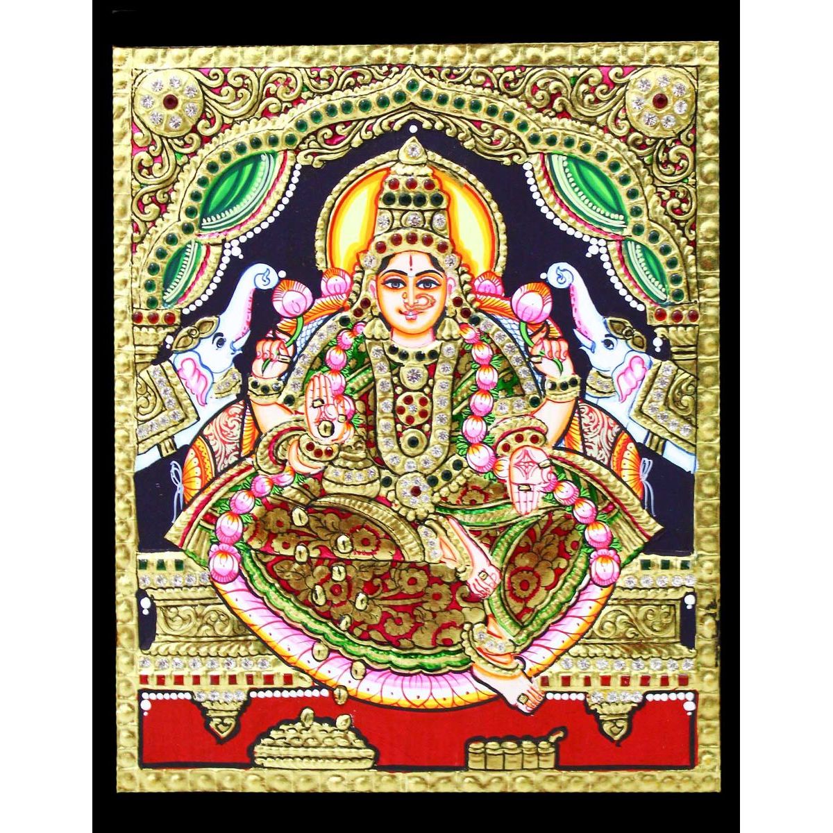 TANJORE PAINTING GAJA LAKSHMI