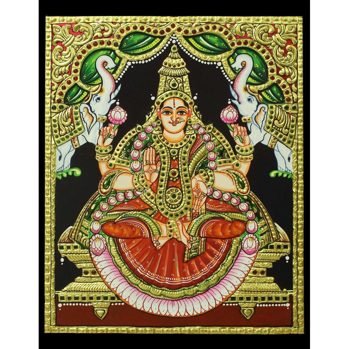 TANJORE PAINTING GAJA LAKSHMI