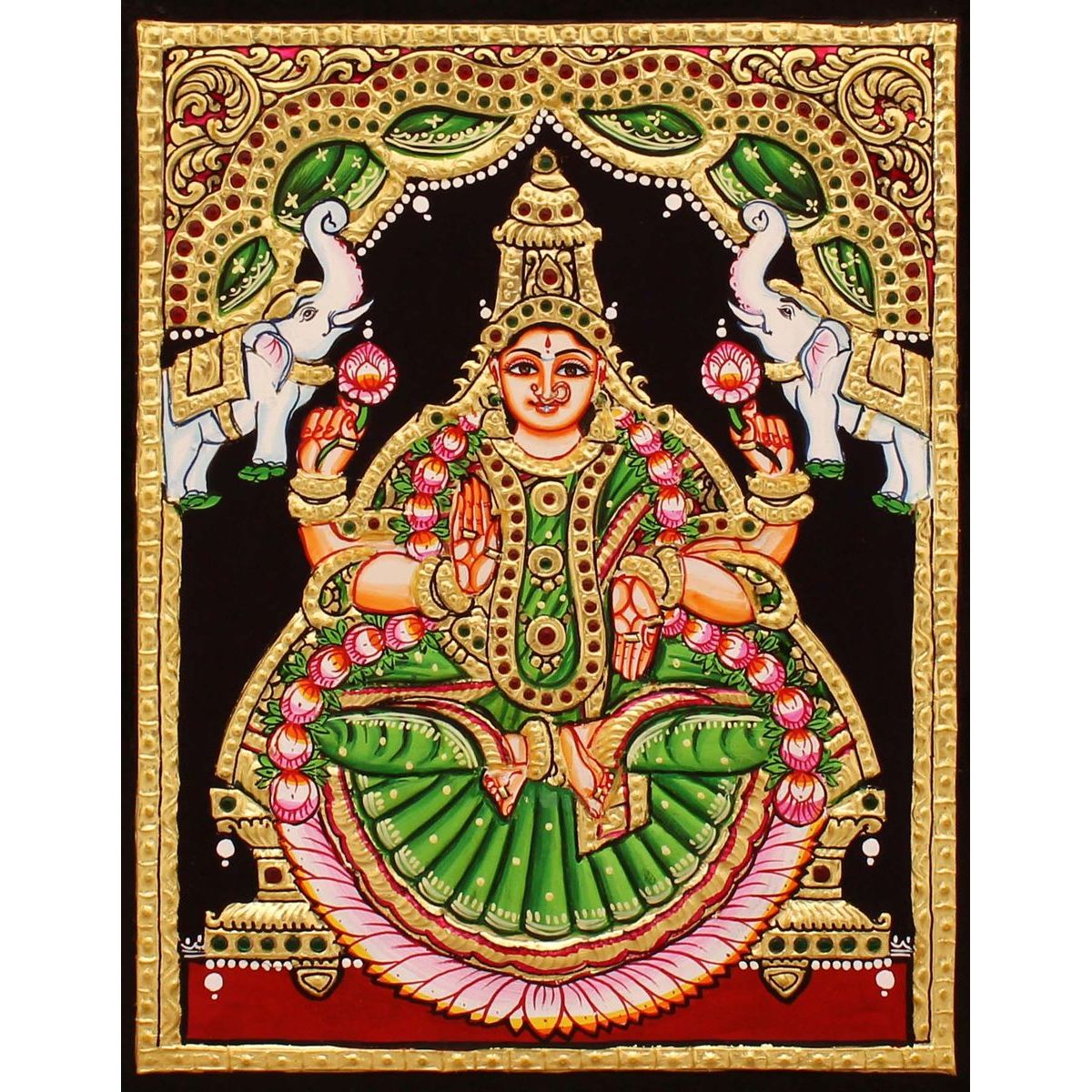 TANJORE PAINTING GAJA LAKSHMI