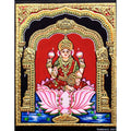 TANJORE PAINTING LOTUS LAKSHMI