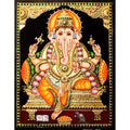 TANJORE PAINTING YELLOW DHOTHI GANESHA