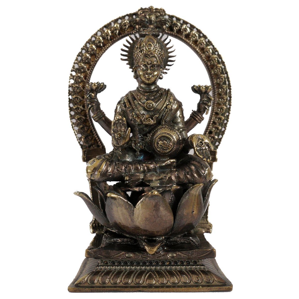 LAKSHMI BRONZE SOLID IDOL ANTIQUE FINISH