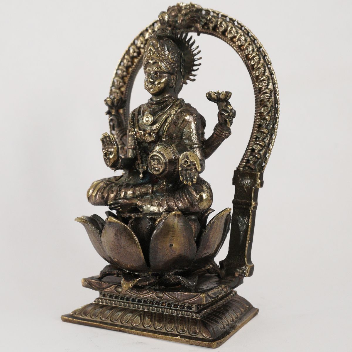 LAKSHMI BRONZE SOLID IDOL ANTIQUE FINISH