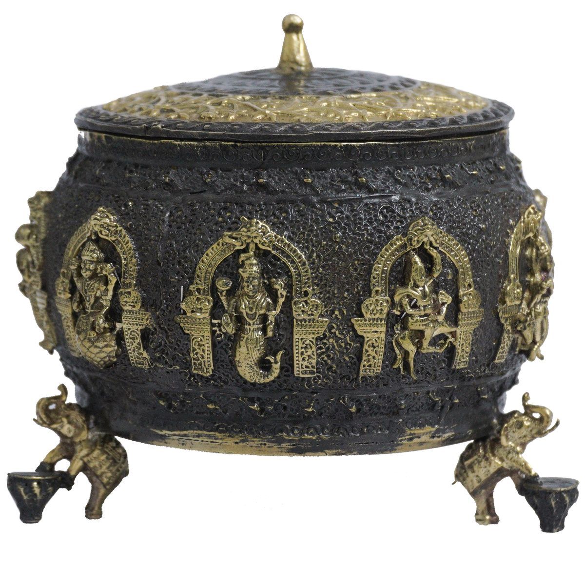 BRONZE DASAVATHARAM KUMKUM BOX