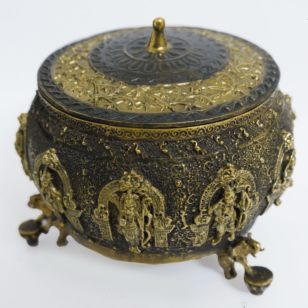 BRONZE DASAVATHARAM KUMKUM BOX