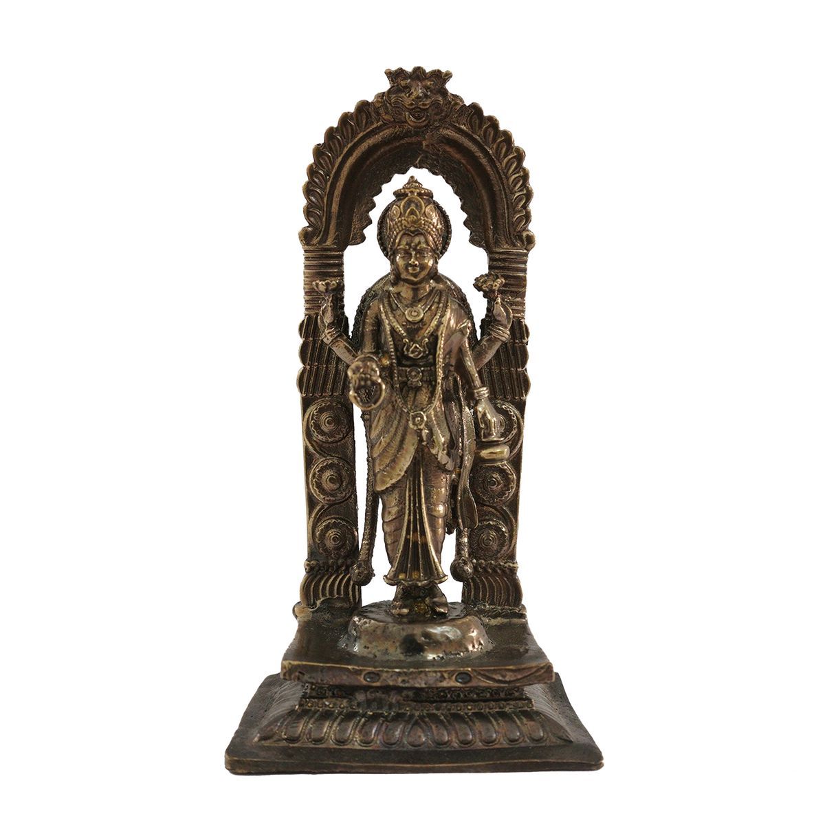 BRONZE KASI VISHALAKSHI IDOL WITH ANTIQUE FINISH