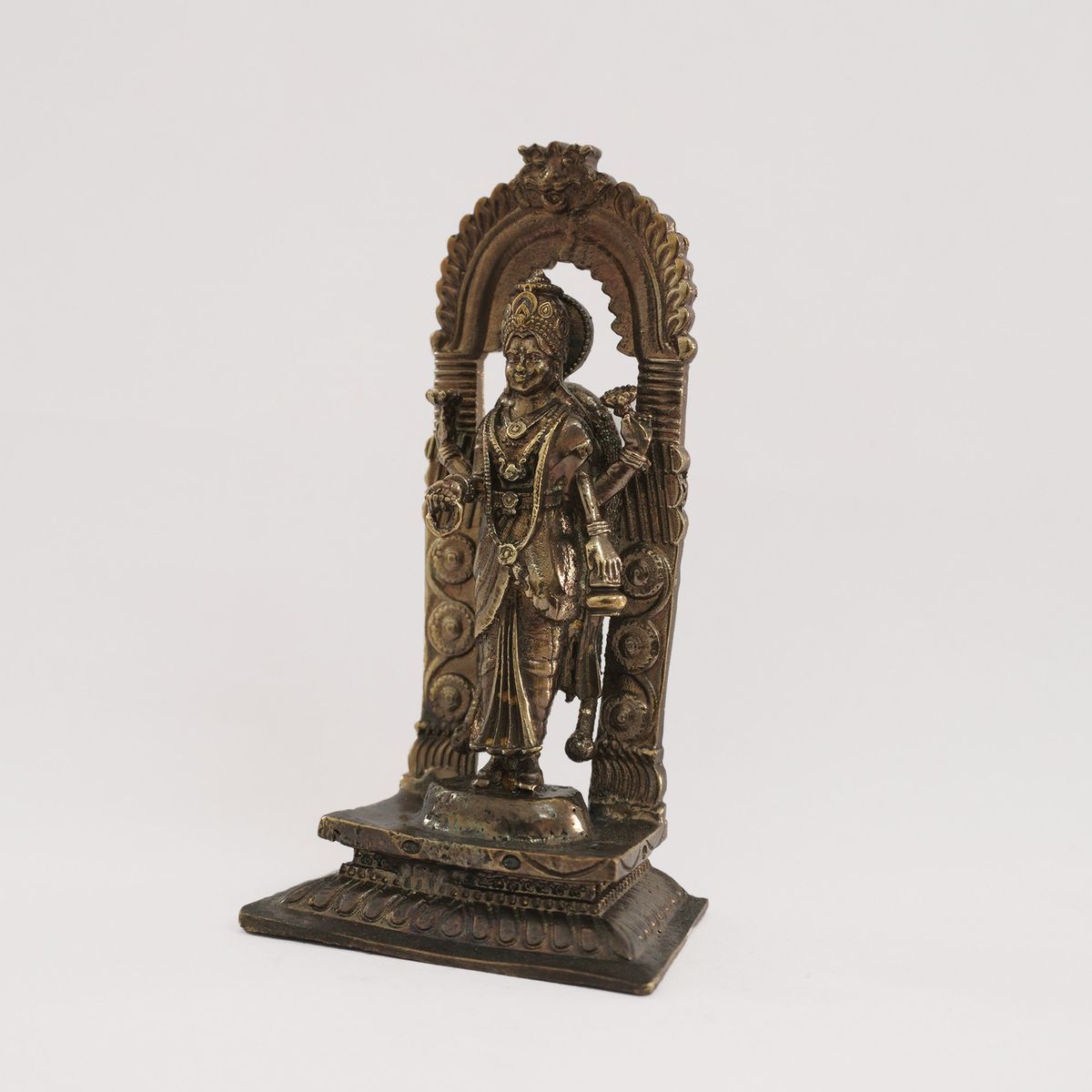 BRONZE KASI VISHALAKSHI IDOL WITH ANTIQUE FINISH