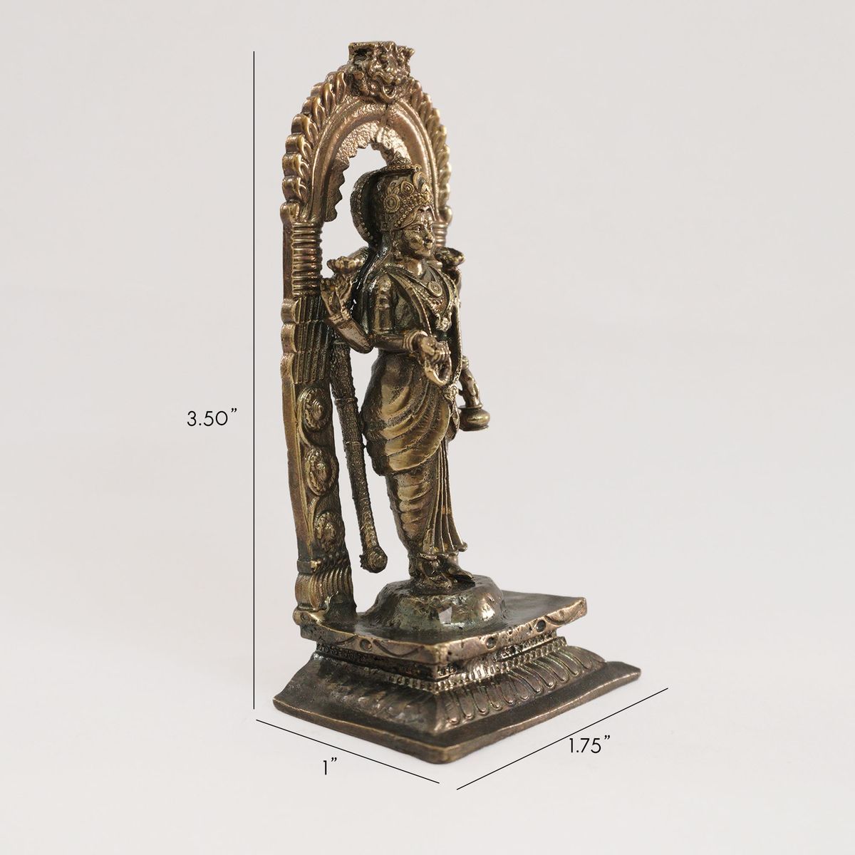 BRONZE KASI VISHALAKSHI IDOL WITH ANTIQUE FINISH