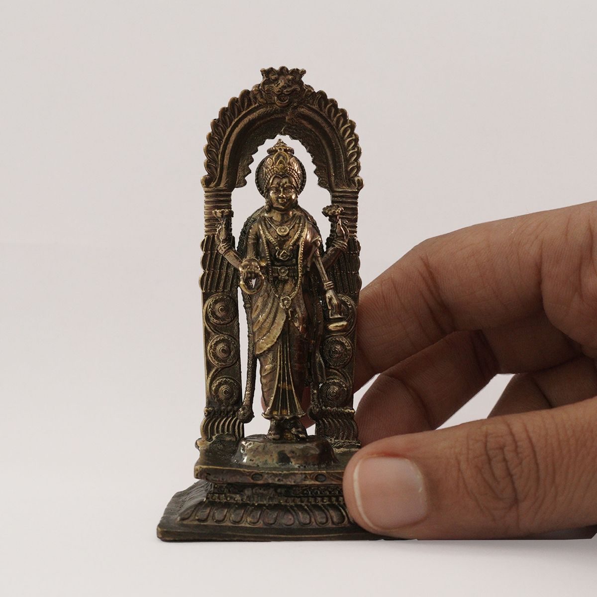 BRONZE KASI VISHALAKSHI IDOL WITH ANTIQUE FINISH