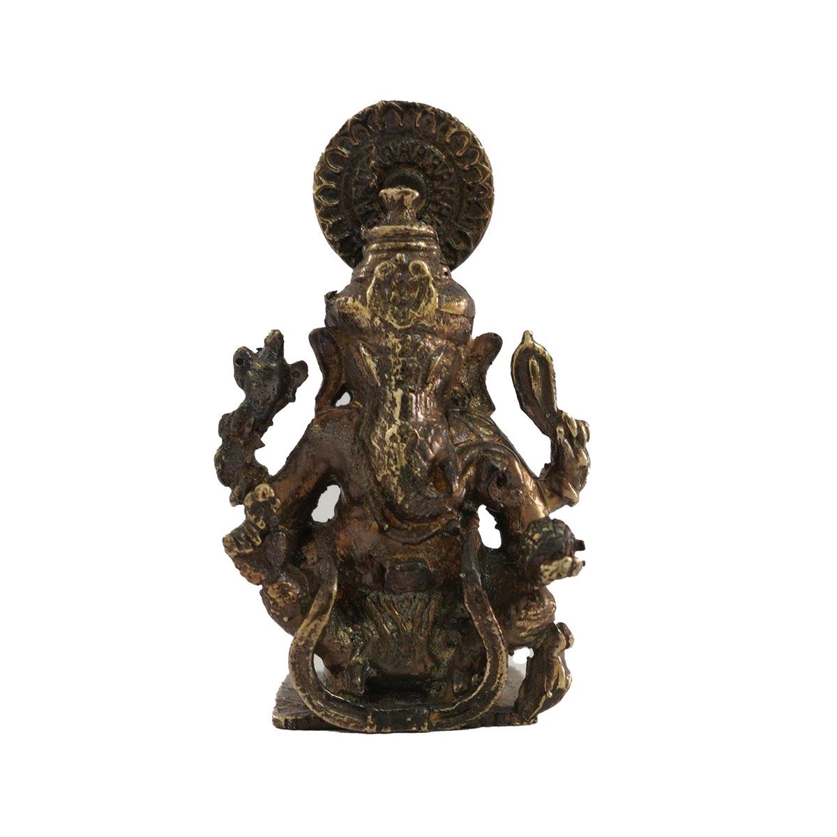 BRONZE GANESHA IDOL WITH ANTIQUE FINISH