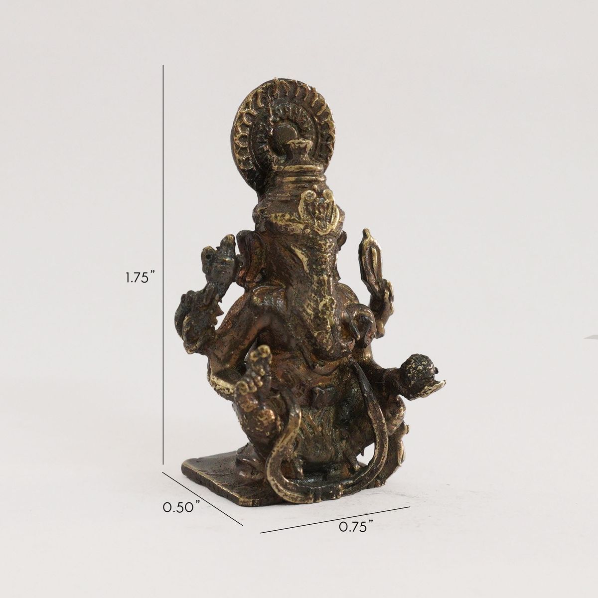 BRONZE GANESHA IDOL WITH ANTIQUE FINISH