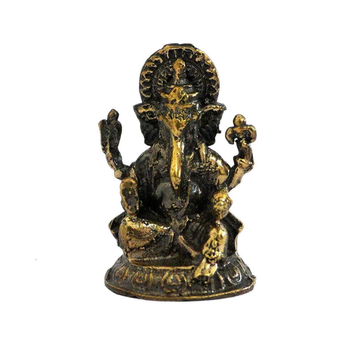 BRONZE GANESHA IDOL WITH ANTIQUE FINISH