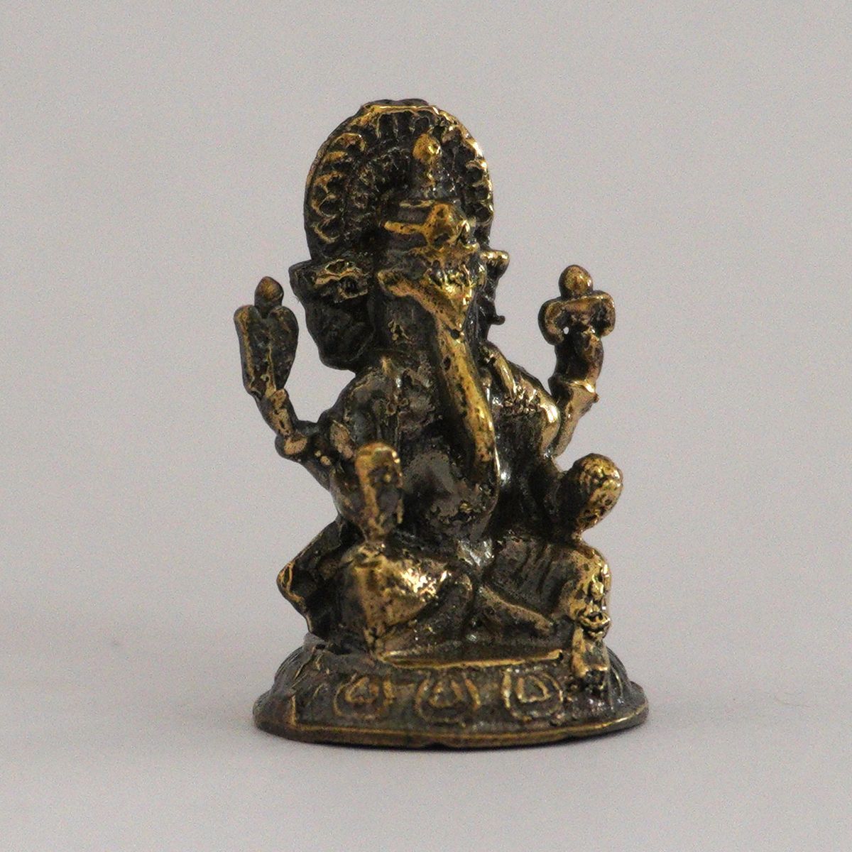 BRONZE GANESHA IDOL WITH ANTIQUE FINISH