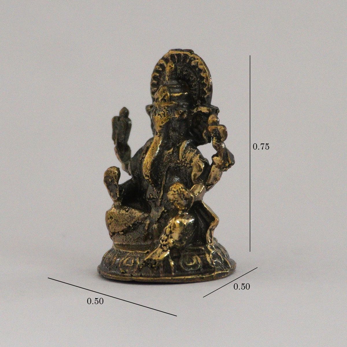 BRONZE GANESHA IDOL WITH ANTIQUE FINISH