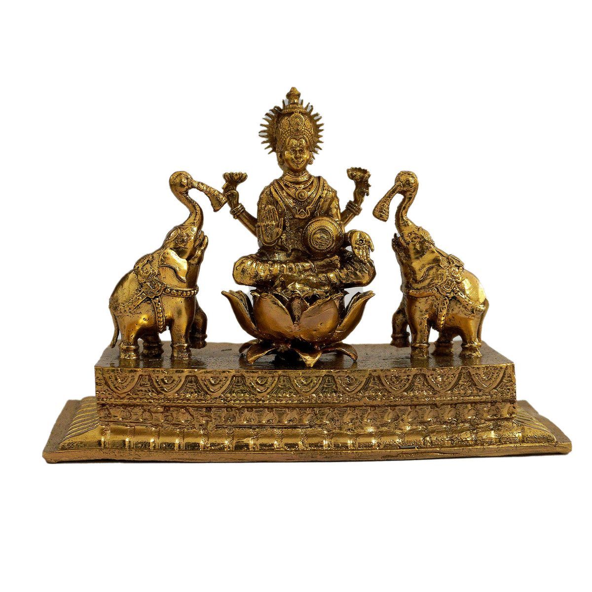 GAJA LAKSHMI BRONZE SOLID IDOL