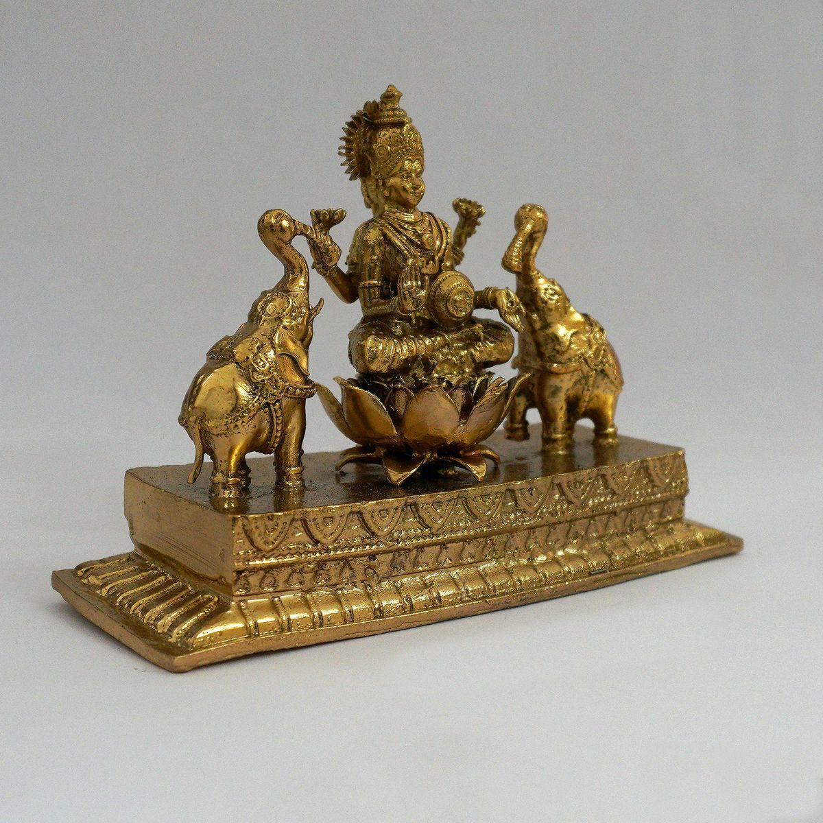 GAJA LAKSHMI BRONZE SOLID IDOL