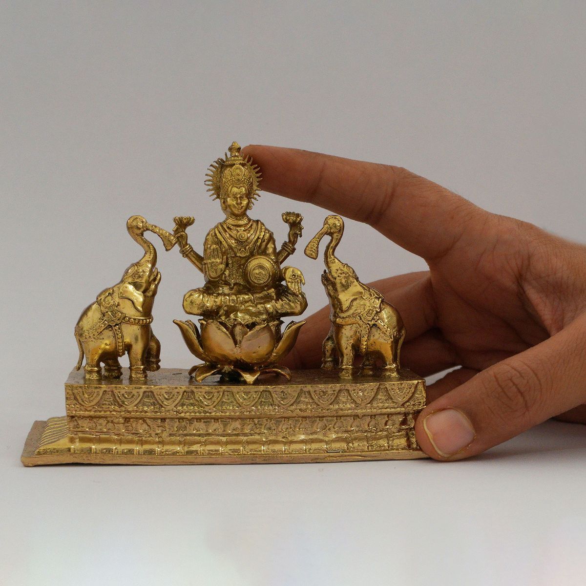 GAJA LAKSHMI BRONZE SOLID IDOL
