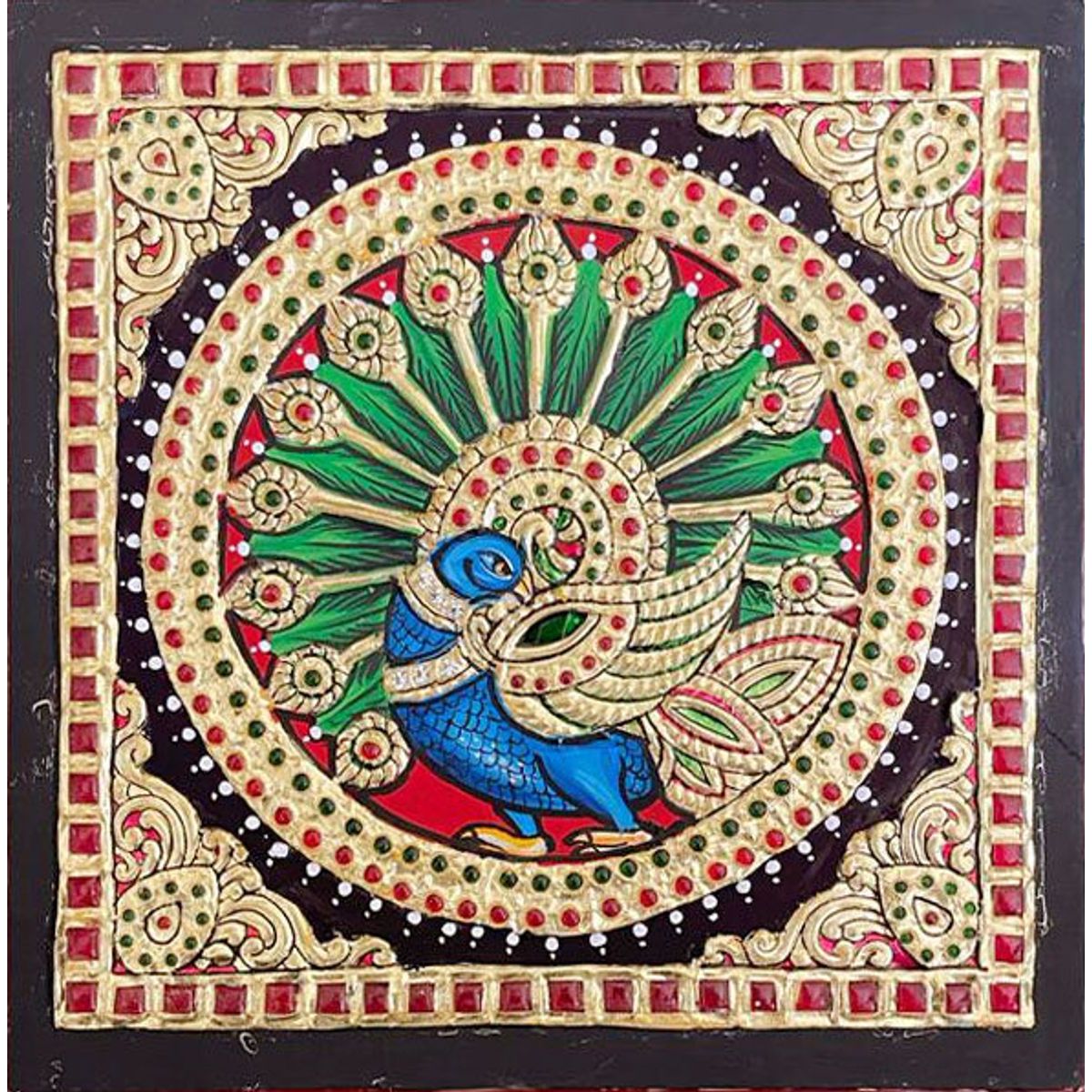 TANJORE PAINTING PEACOCK