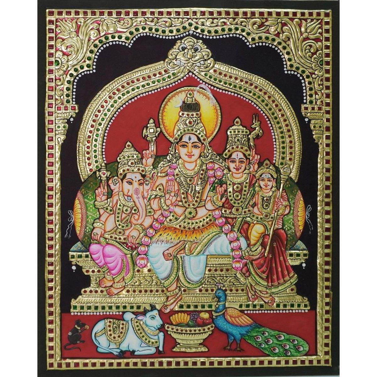 TANJORE PAINTING SHIVA FAMILY