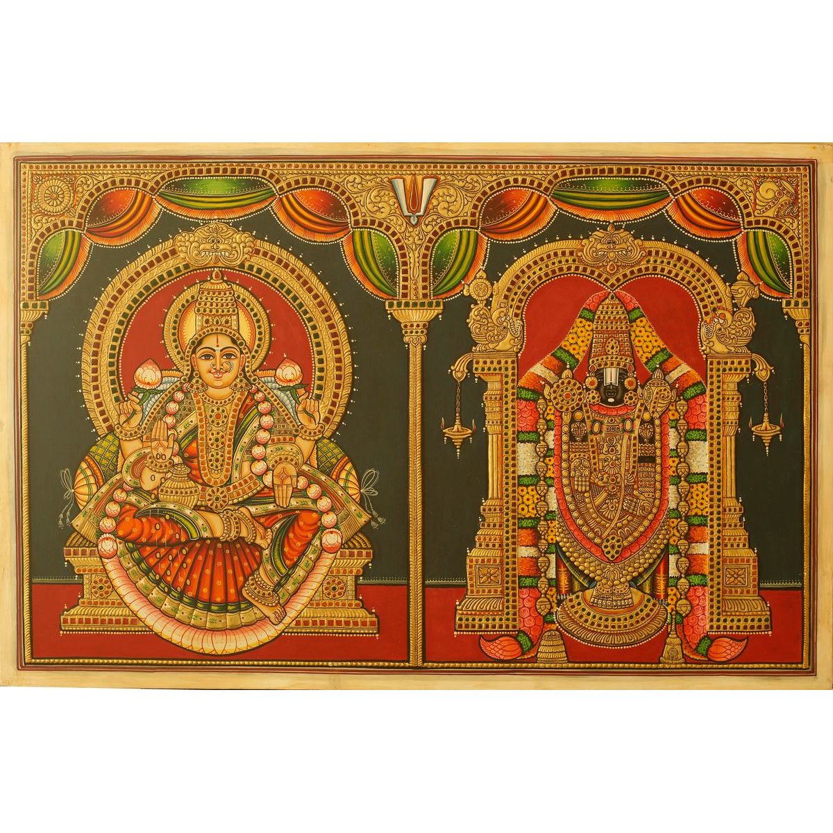 TANJORE PAINTING BALAJI SIDE LAKSHMI AQ