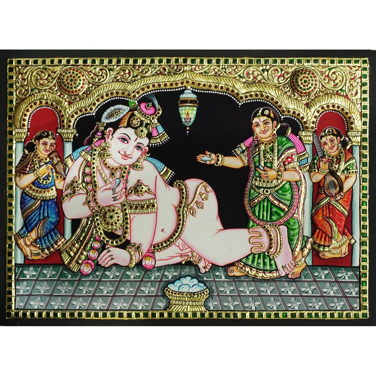 TANJORE PAINTING BABY KRISHNA