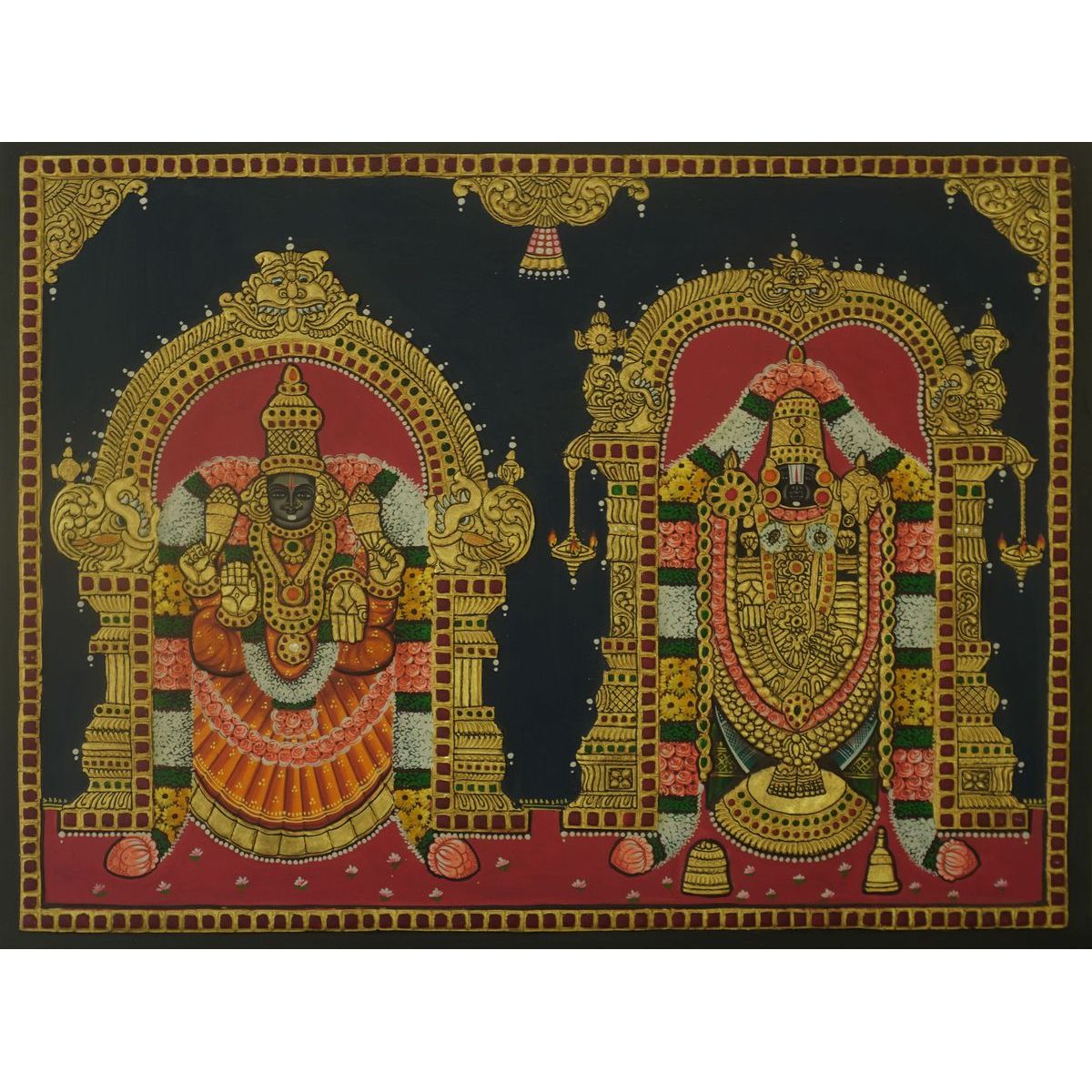 TANJORE PAINTING BALAJI SIDE PADMAVATHI AQ