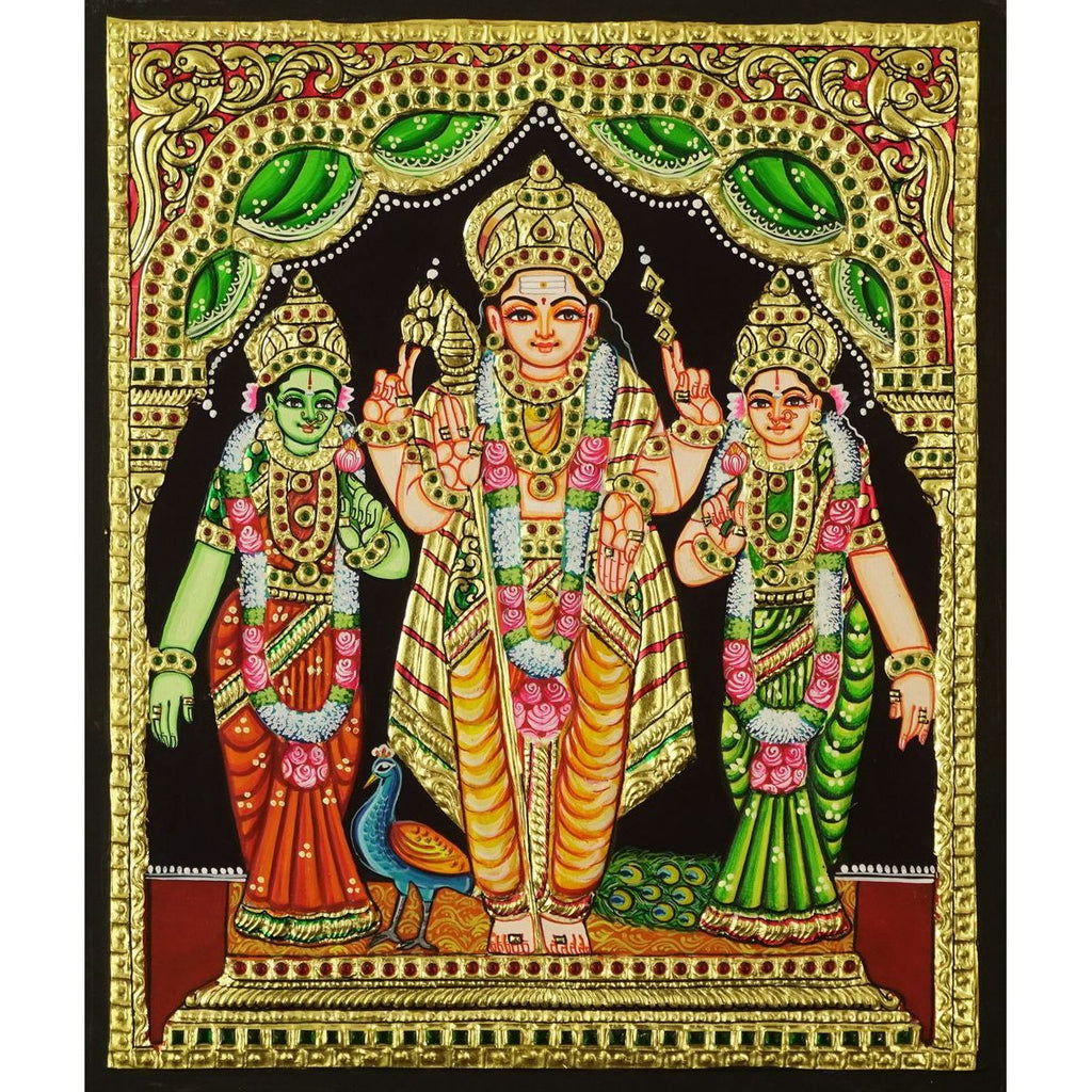 TANJORE PAINTING MURUGAN VALLI DEVAYANI