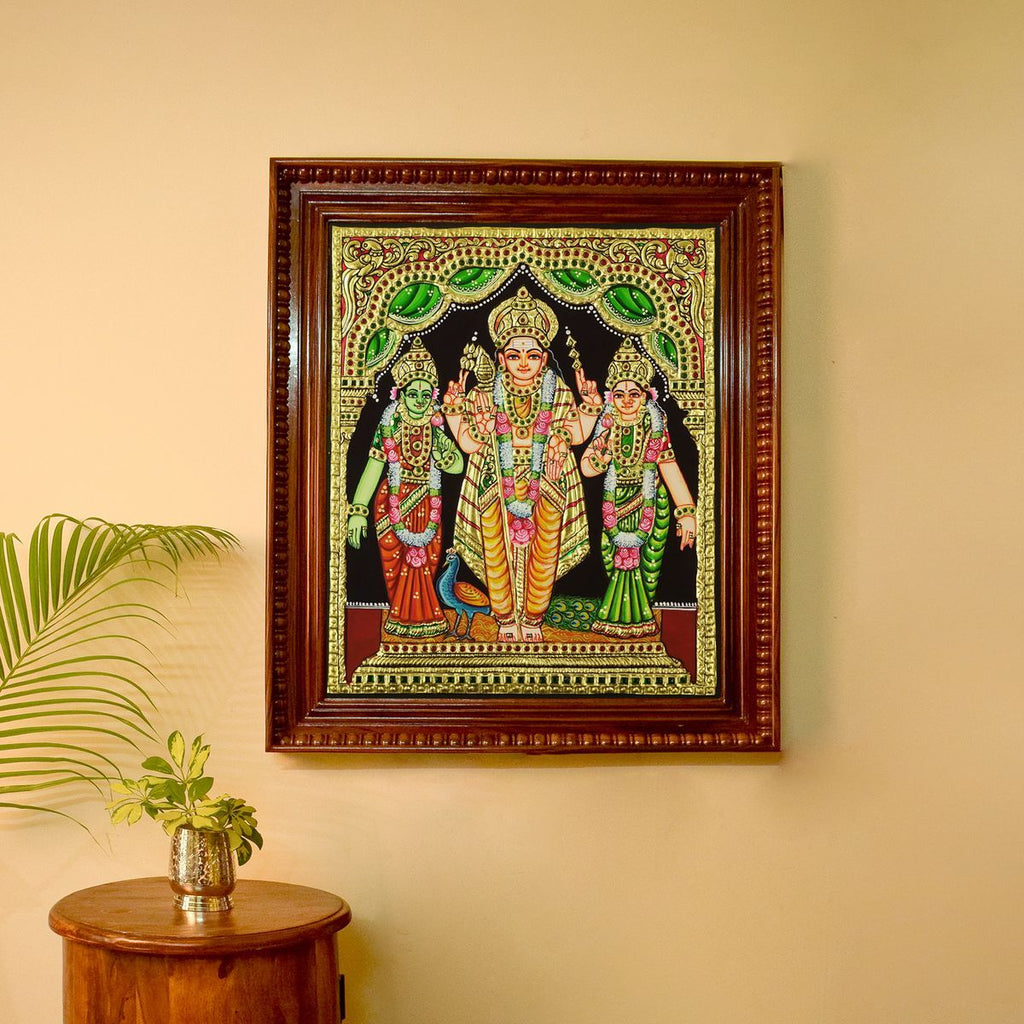 TANJORE PAINTING MURUGAN VALLI DEVAYANI