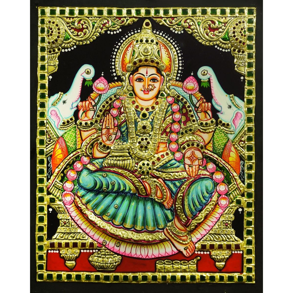TANJORE PAINTING GAJA LAKSHMI