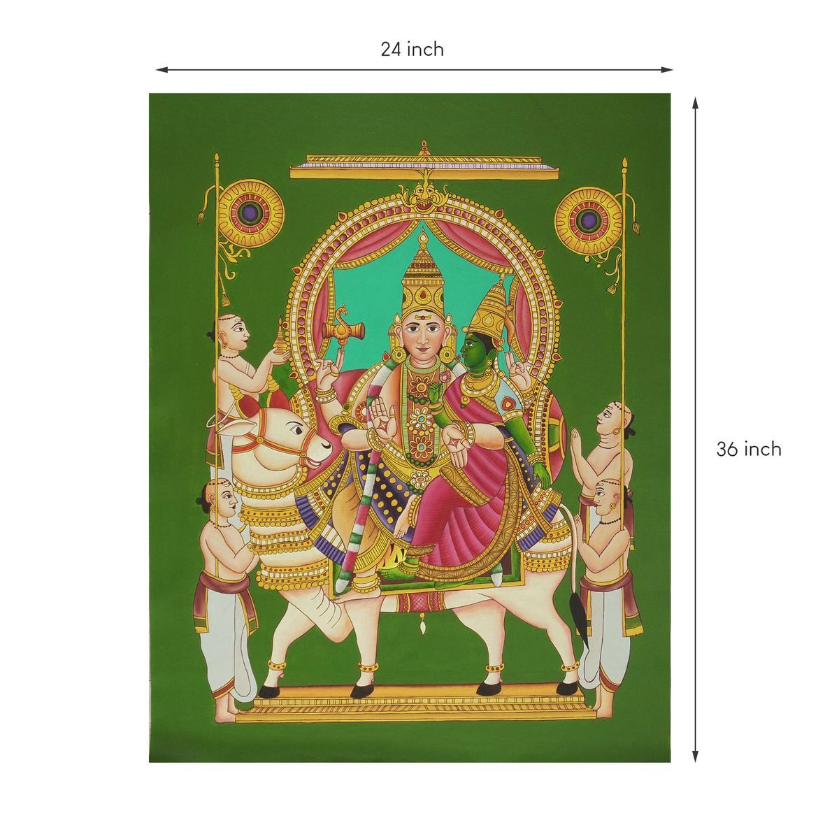 SHIVA PARVATHI ON RISHABA VAHANAM THIRUMALA PAINTI