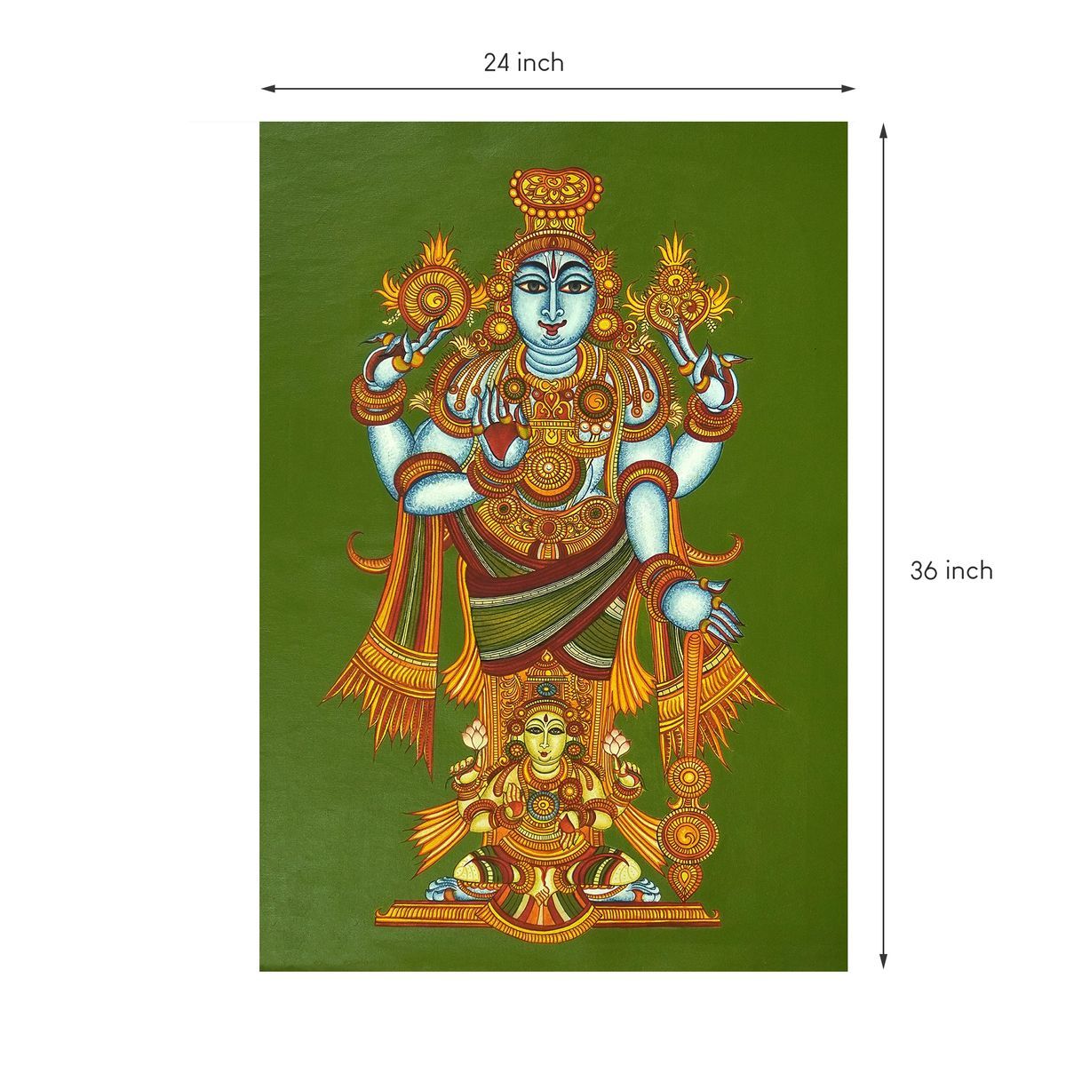 VISHNU WITH PATHA LAKSHMI THIRUMALA PAINTING