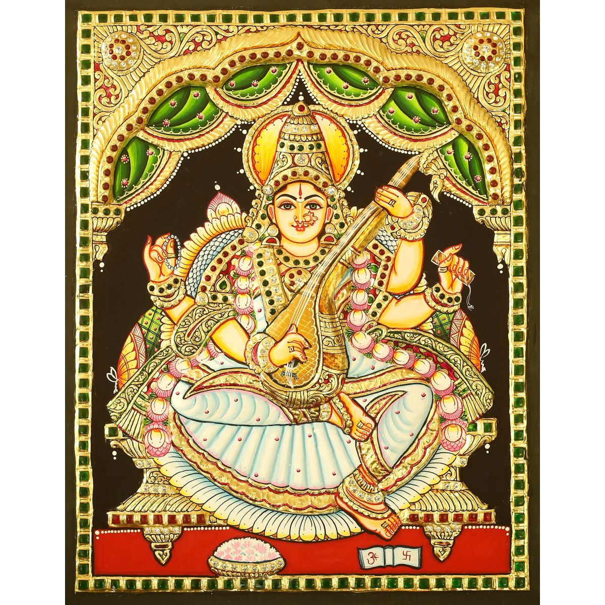 TANJORE PAINTING SARASWATHI