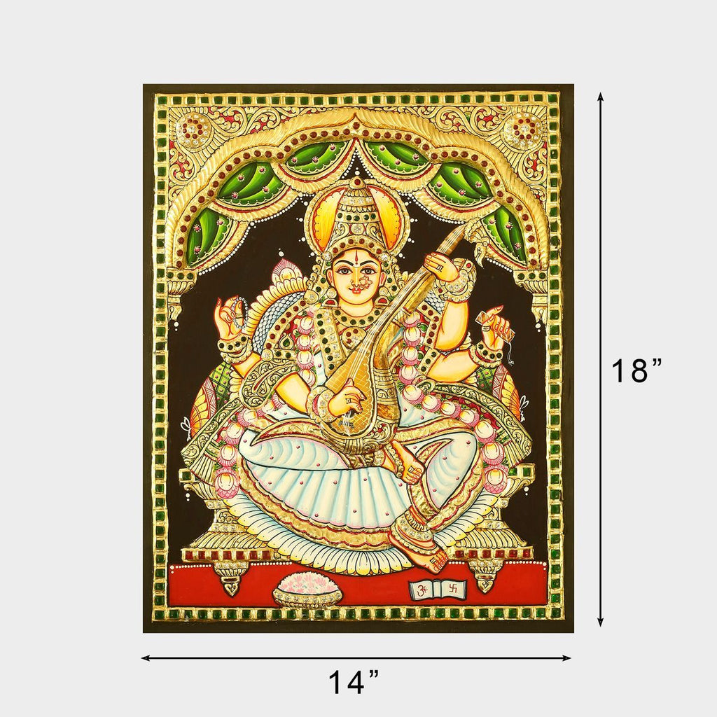 TANJORE PAINTING SARASWATHI