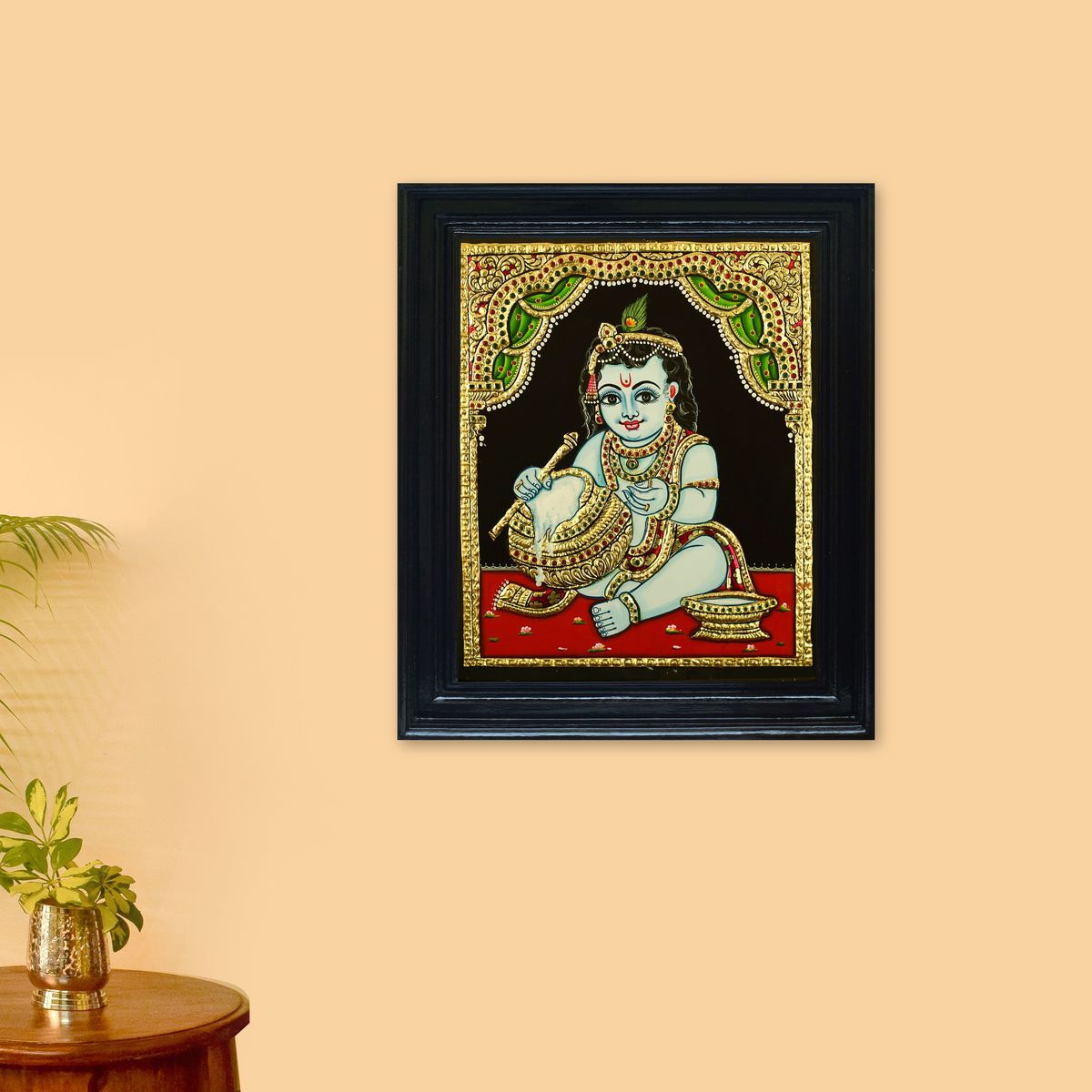 TANJORE PAINTING BUTTER KRISHNA