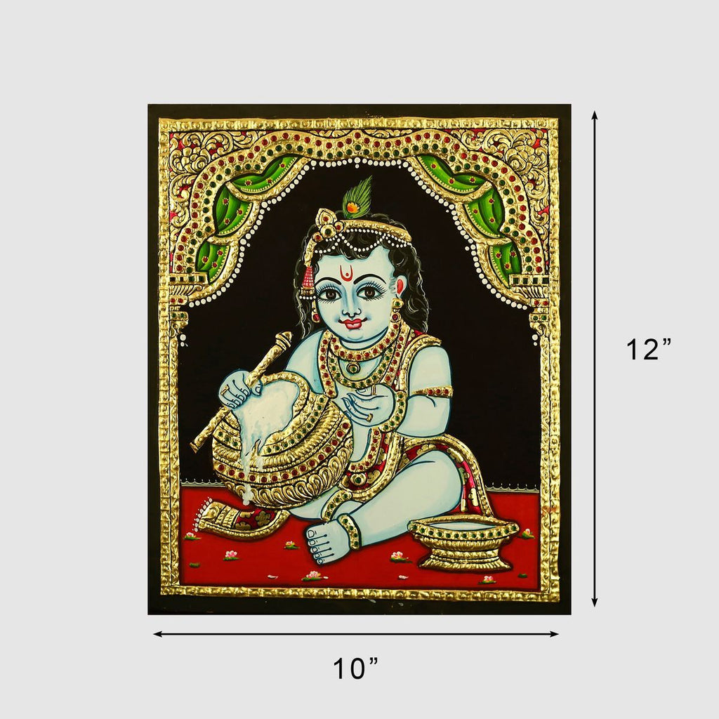 TANJORE PAINTING BUTTER KRISHNA