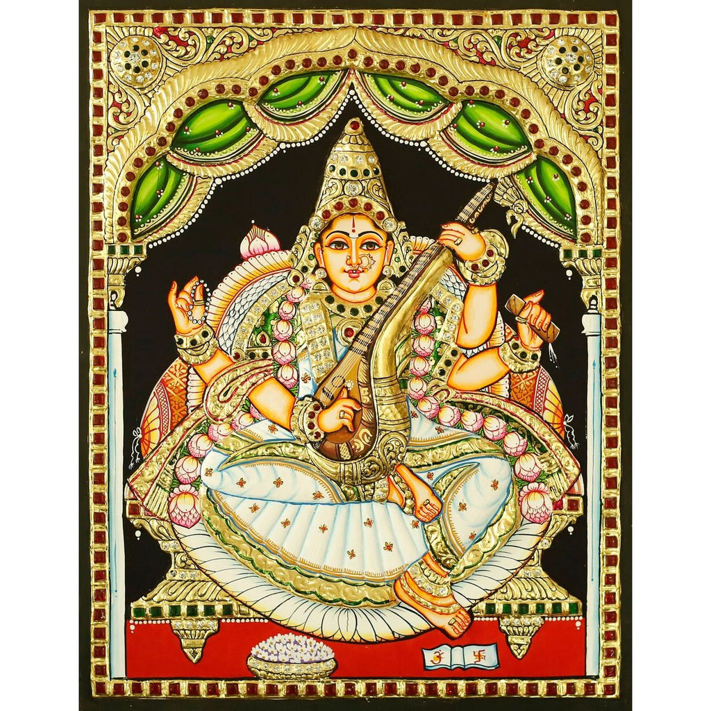 TANJORE PAINTING SARASWATHI