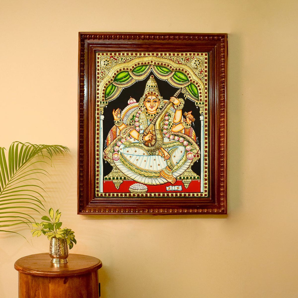 TANJORE PAINTING SARASWATHI