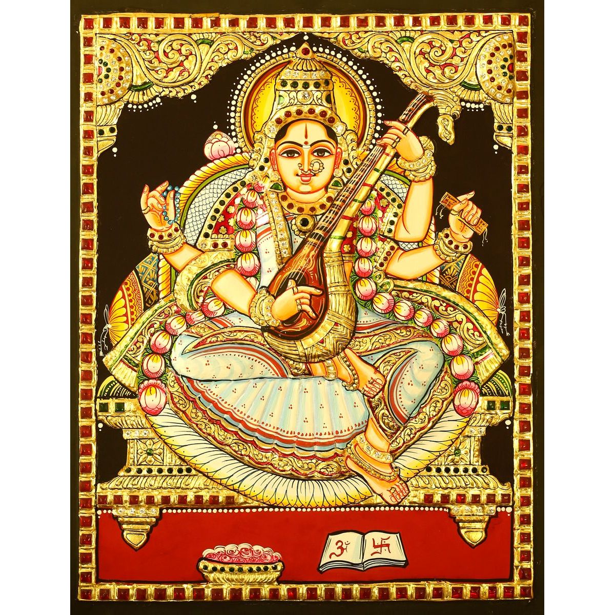 TANJORE PAINTING SARASWATHI