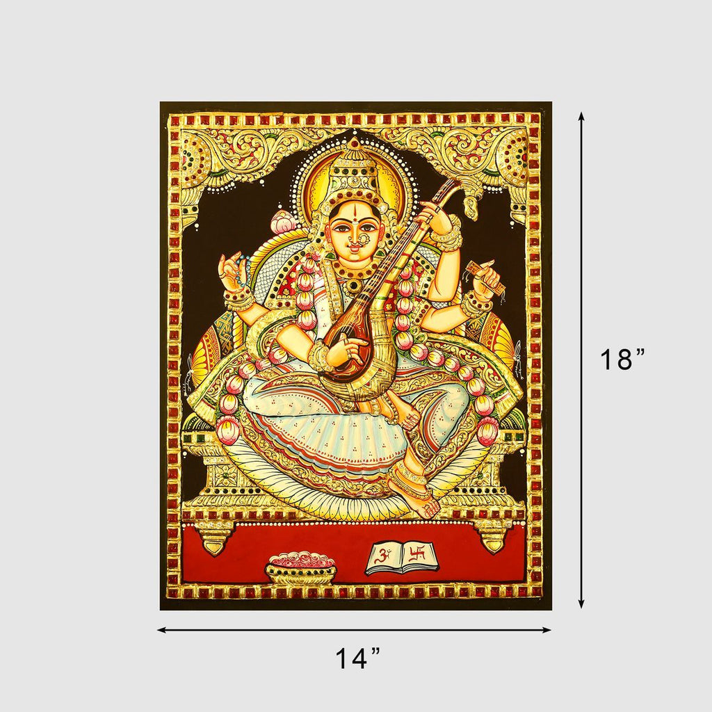 TANJORE PAINTING SARASWATHI