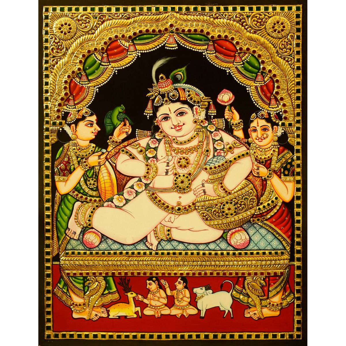 TANJORE PAINTING BUTTER KRISHNA