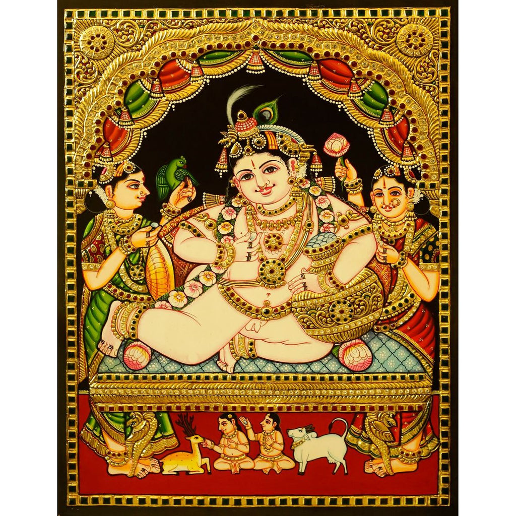TANJORE PAINTING BUTTER KRISHNA