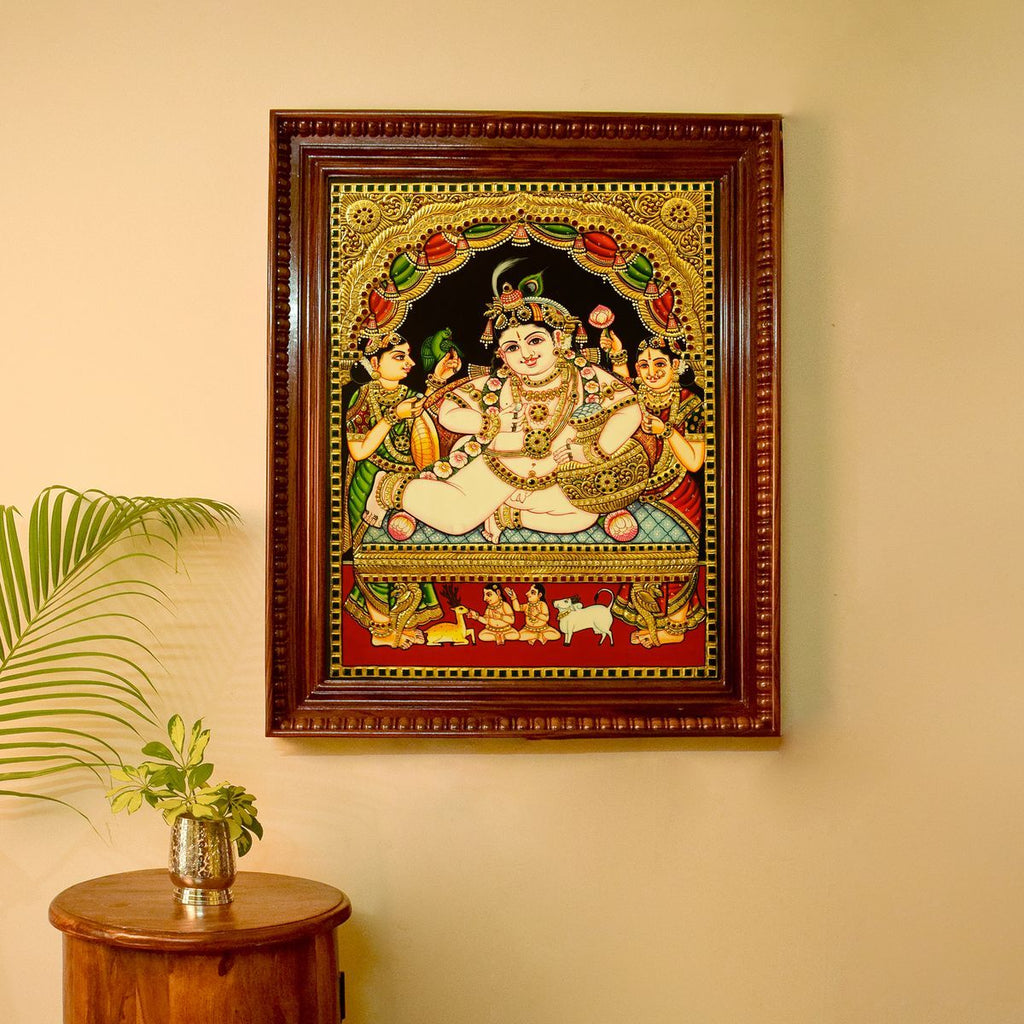 TANJORE PAINTING BUTTER KRISHNA