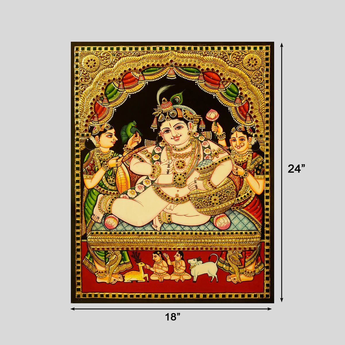 TANJORE PAINTING BUTTER KRISHNA