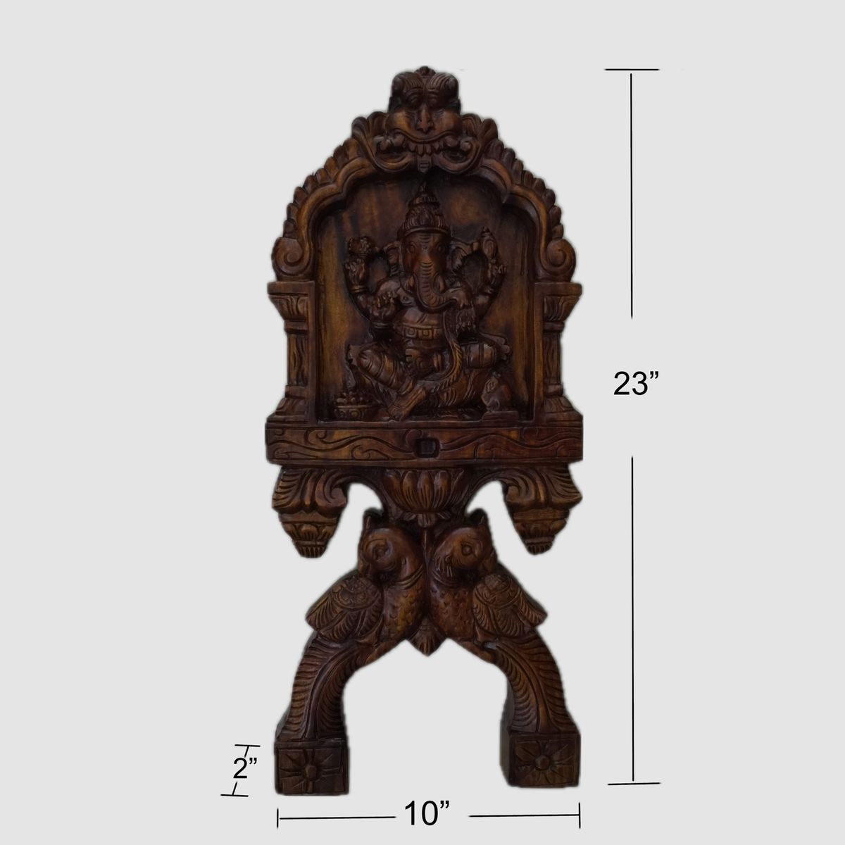 VAAGAI WOODEN GANESHA KAVADI WALL HANGING PANEL